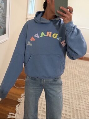 Madhappy Light Blue Hoodie with Rainbow Arch Logo